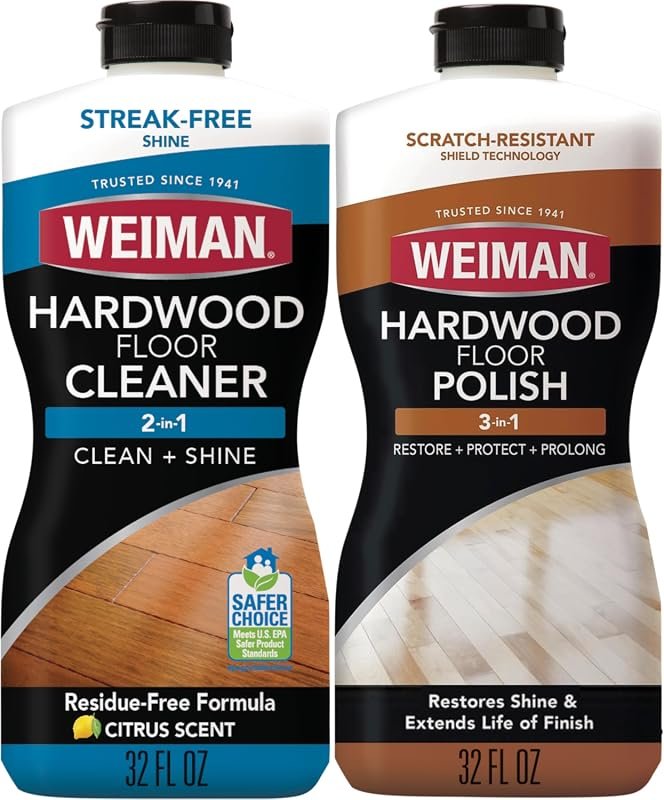 Weiman Citrus‑Scented Hardwood Floor Cleaner and Polish Restorer bundl