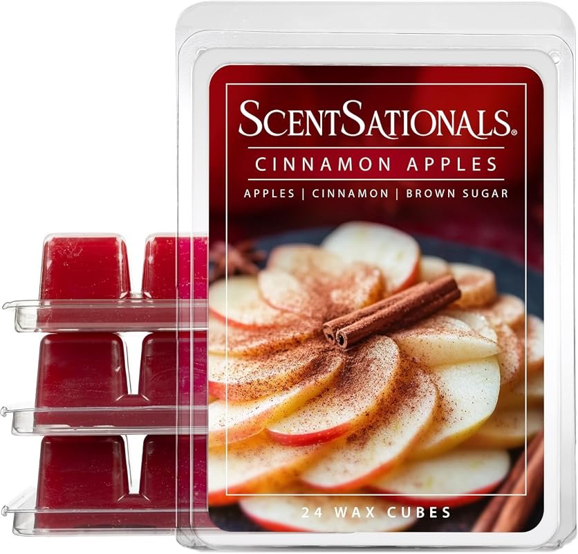 ScentSationals Cinnamon Apples Fall Wax Melts – 10 oz (24 cubes) with 