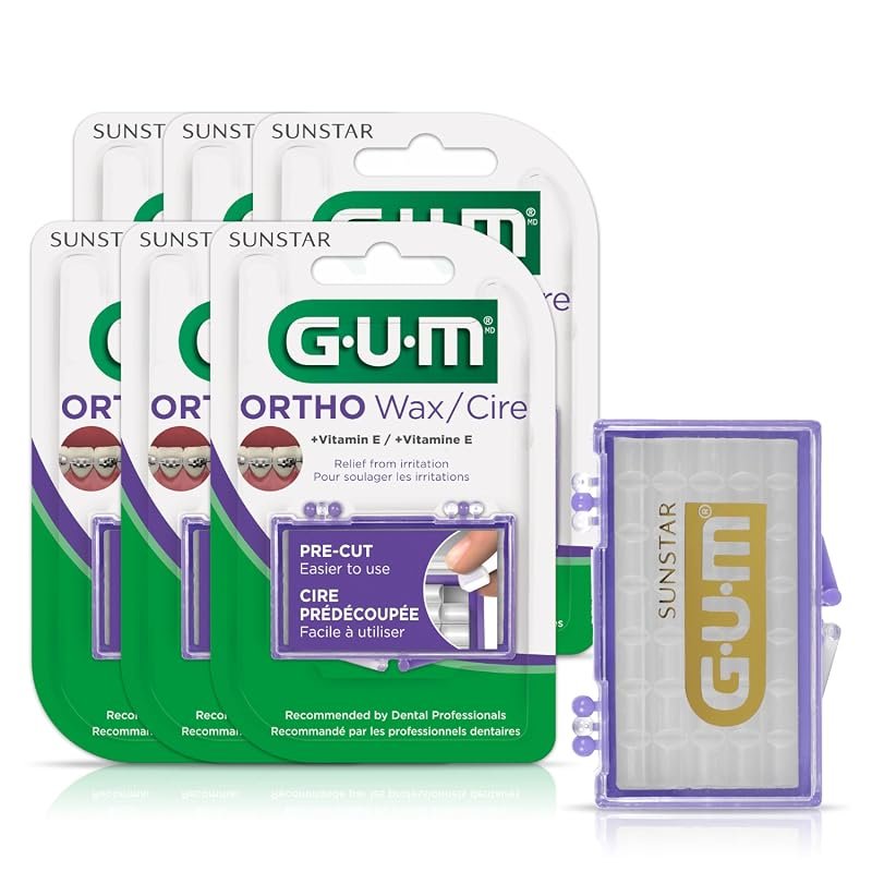 GUM Clear Orthodontic Wax with Vitamin E – Soothing, Unflavored Relief