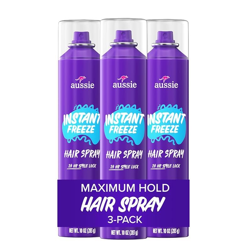 Aussie Instant Freeze Hair Spray – Extreme Hold, Citrus Scent, Safe fo