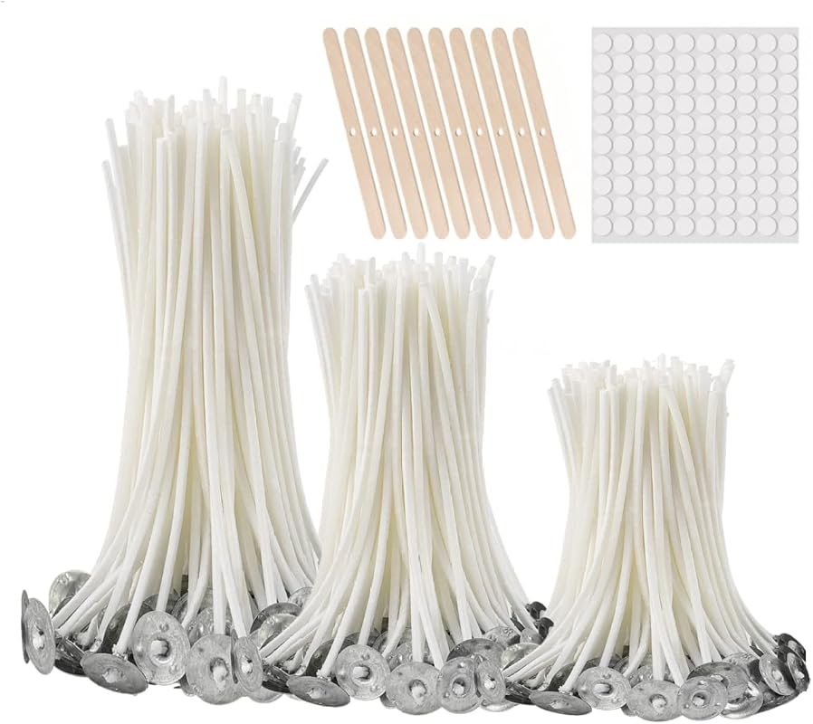 buluker 300-Piece Smokeless Candle Wicks – Pre-Waxed Cotton with Susta