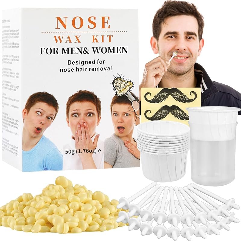 CoFashion Nose Wax Kit – 50 g Wax, 20 Applicators, 10 Cups for Nose &