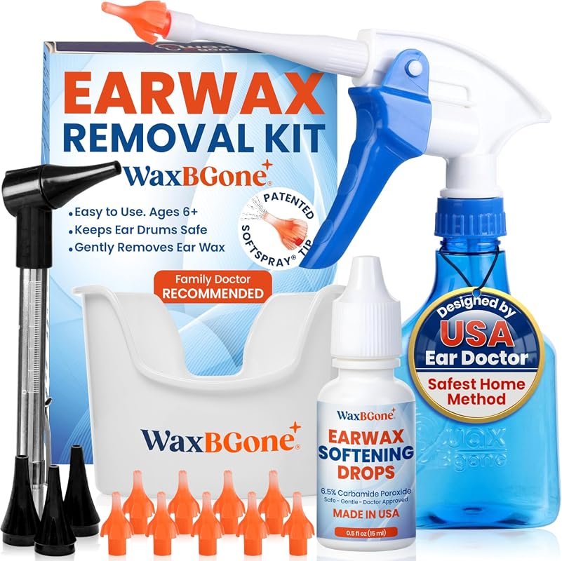 WaxBgone Complete Ear Wax Removal Kit with Built‑In Otoscope, Premium 