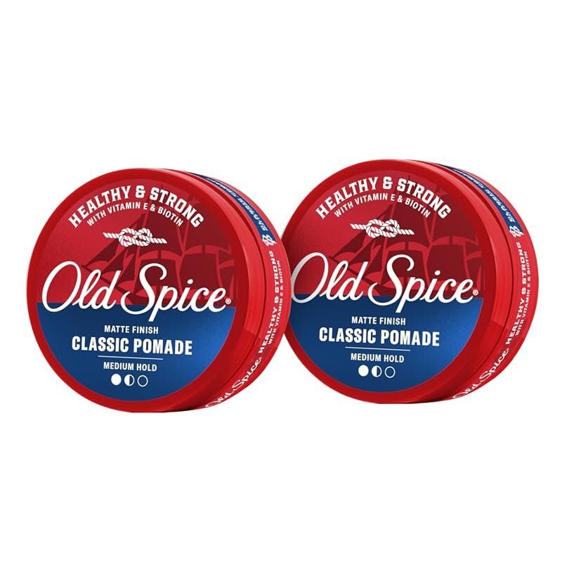 Old Spice Classic Pomade – Vitamin E & Biotin, Medium Hold, Matte Fini