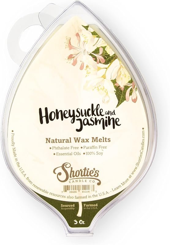 Shortie's Honeysuckle Jasmine Soy Wax Melts – 3 oz Scented Bar, 100% S