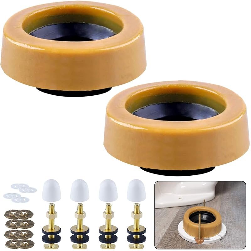 boeemi Thick Toilet Wax Ring with Flange Bolts – 2‑Pack Provides Seal 