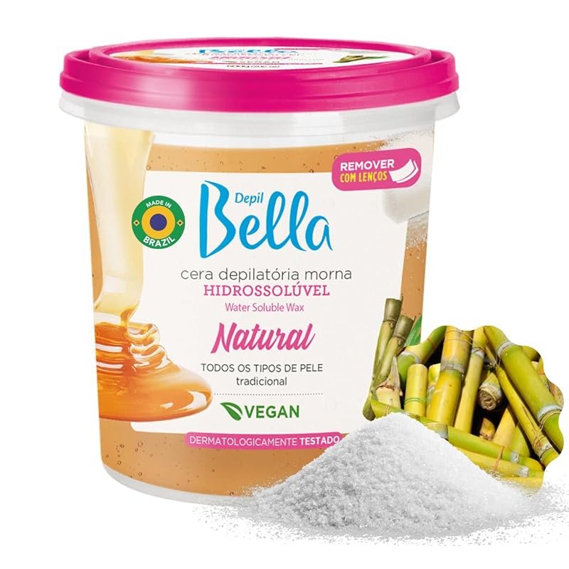 DEPIL BELLA Brazilian Sugar Wax – Organic, Vegan, Washable Formula for