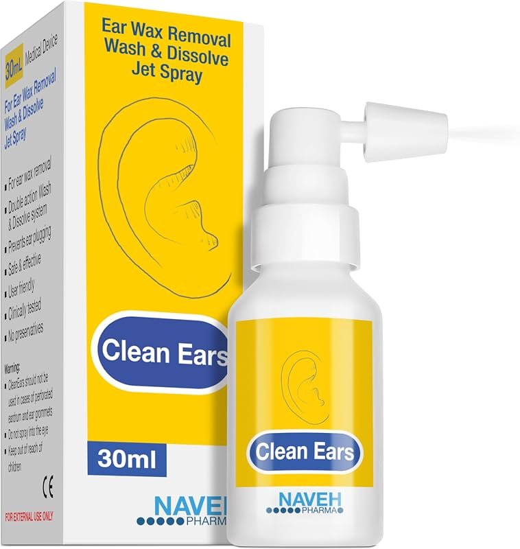NAVEH CleanEars Gentle Ear Wax Removal Spray, Refreshing Spearmint Aroma