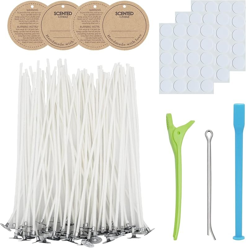 CandMak Candle Wick Kit – 60 Cotton Wicks in 4