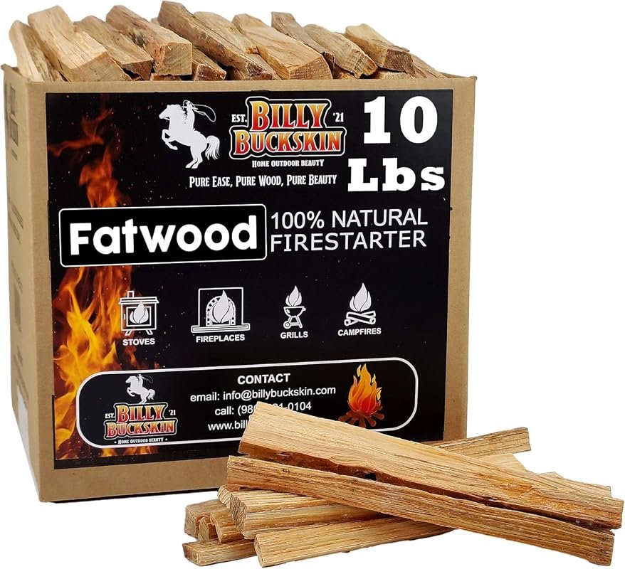 Billy Buckskin 10 lb Box of Fatwood Fire Starter Sticks – 100% Natural