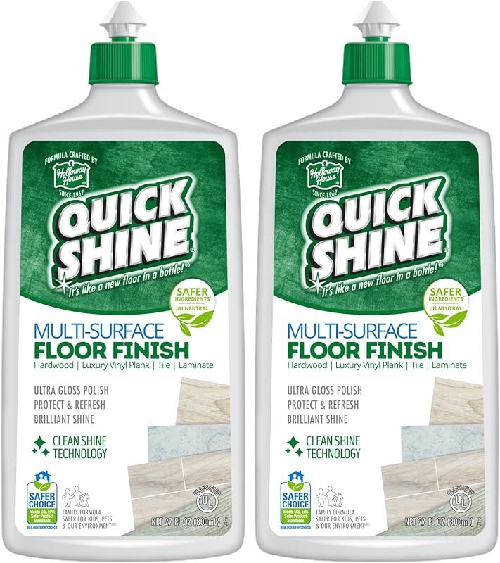Quick Shine Multi-Surface Floor Finish 27 oz (2‑pk) – rich shine on wo