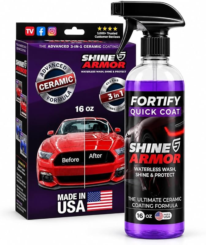 SHINE ARMOR Fortify Quick Coat Ceramic Coating Spray – 16 fl oz, Insta