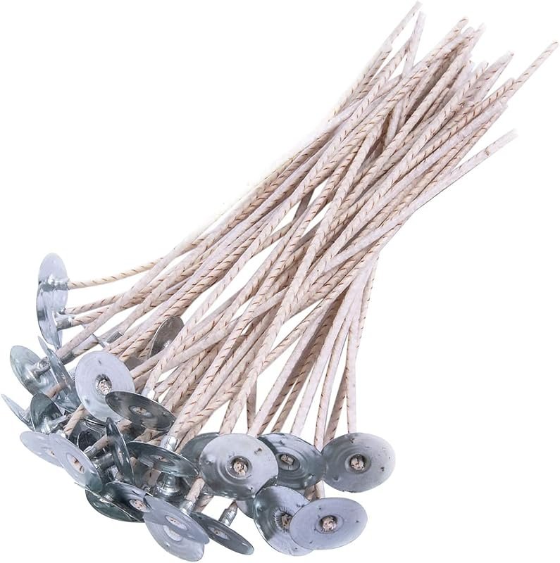 ECO12 100-Piece Soy Candle Wicks – 8-Inch Thick Pre-Waxed Wicks with S