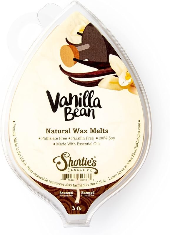 Shortie's Vanilla Bean Natural Soy Wax Melts – 3 oz Scented Bar, 100%