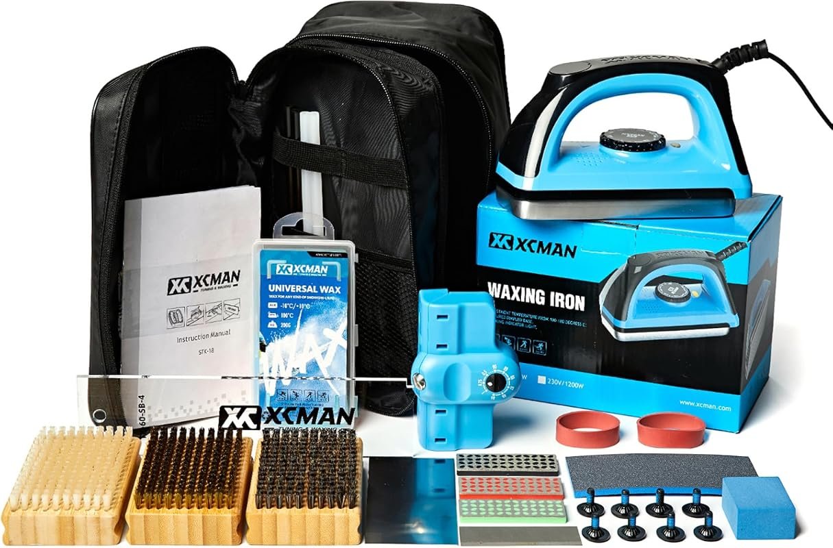 XCMAN complete ski/snowboard tuning kit with iron, wax, side edge tune