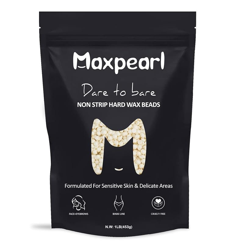 Maxpearl Hard Wax Beads – 1 lb hypoallergenic formula for removal on e