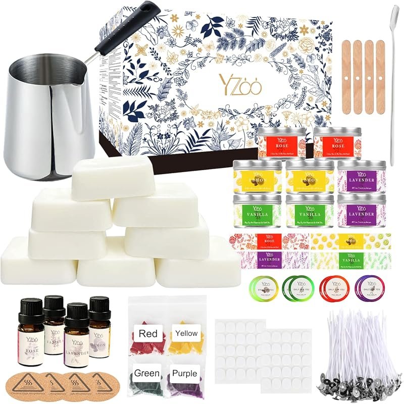 Complete Candle Making Kit for Adults includes soy wax, wax melter, sc