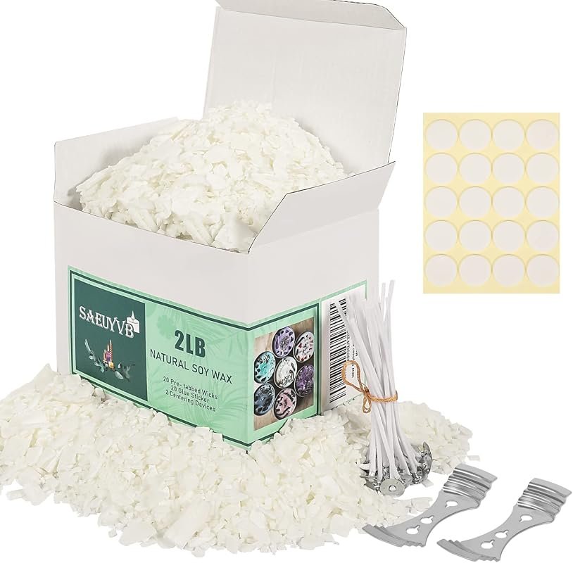 SAEUYVB 2‑lb Soy Candle Wax – Natural Flake Wax Perfect for DIY Candle