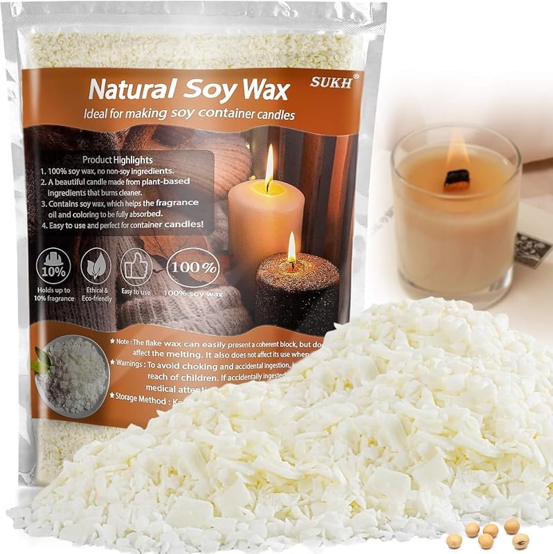 Sukh 15 oz Natural Soy Wax for Candle Making – 430 g Pure Soy Wax Flak