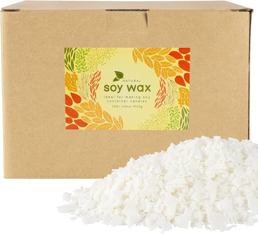 Pure Soy Wax Flakes – 10‑lb Bag for DIY Soft Candles, Natural Wax for