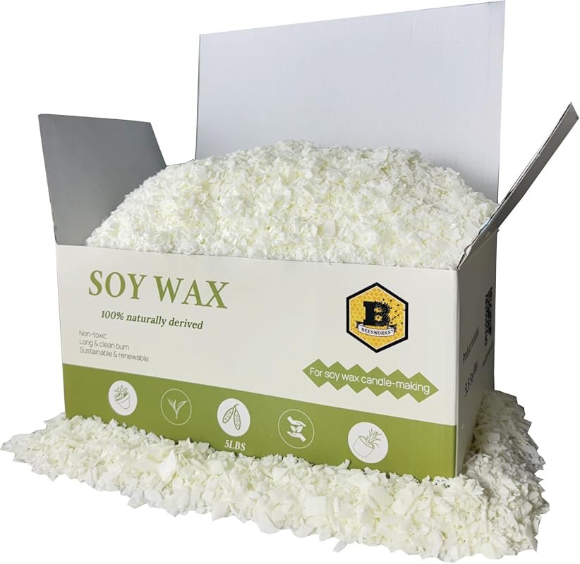 Beesworks 5‑lb Bulk Natural Soy Wax Flakes – Ideal for DIY Candle Maki