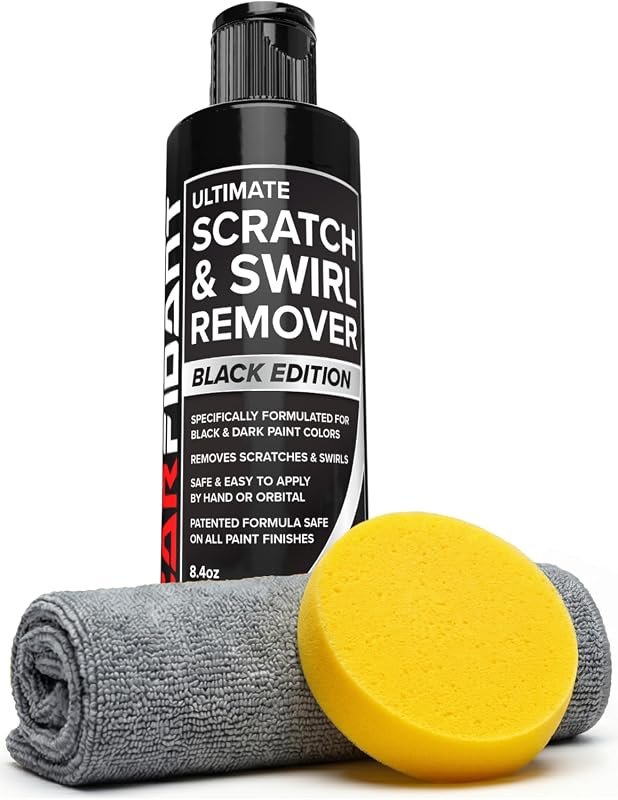 Carfidant Black Scratch & Swirl Remover, polishing compound with pad, 