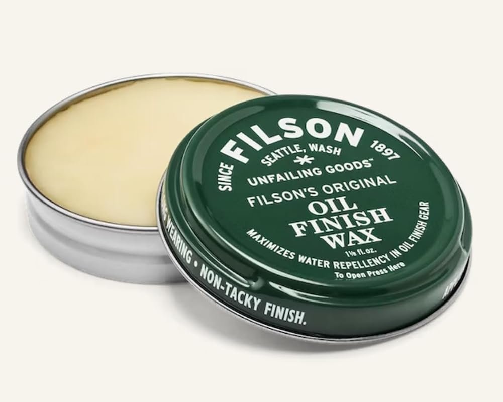 Filson Oil Finish Wax – 1 fl oz Oil‑Based Treatment to Re‑Waterproof Canvas, Leather, and Outdoor Gear