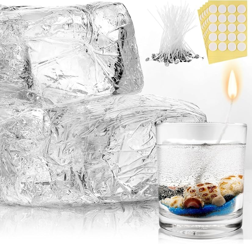 Heigble 9.9‑lb High‑Density Gel Candle Wax – Includes 100 Wicks and 10
