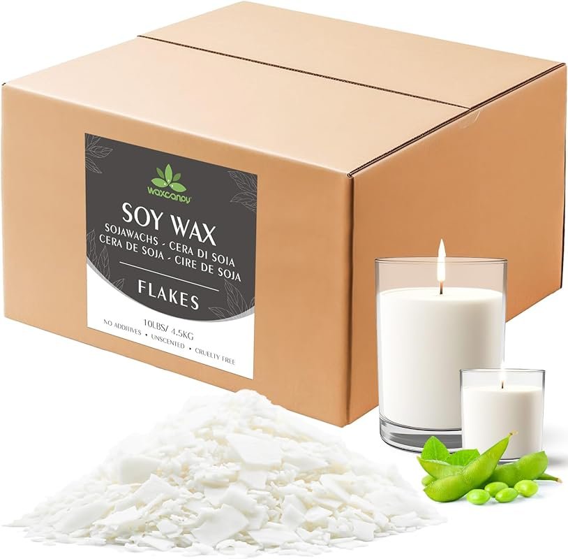 Waxcanpy 5‑lb Organic Soy Wax Flakes – Farm‑Grown, Additive‑Free, Harm