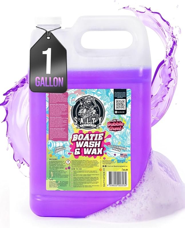 Salty Captain Boatie Wash N Wax – Bubble Gum Scent, Marine‑Grade Clean