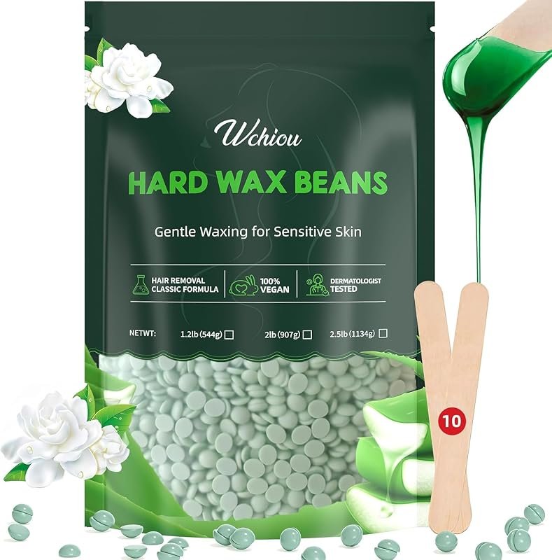 2lb Aloe Vera Wax Beads for Sensitive Skin Offer Hair Removal on Face,
