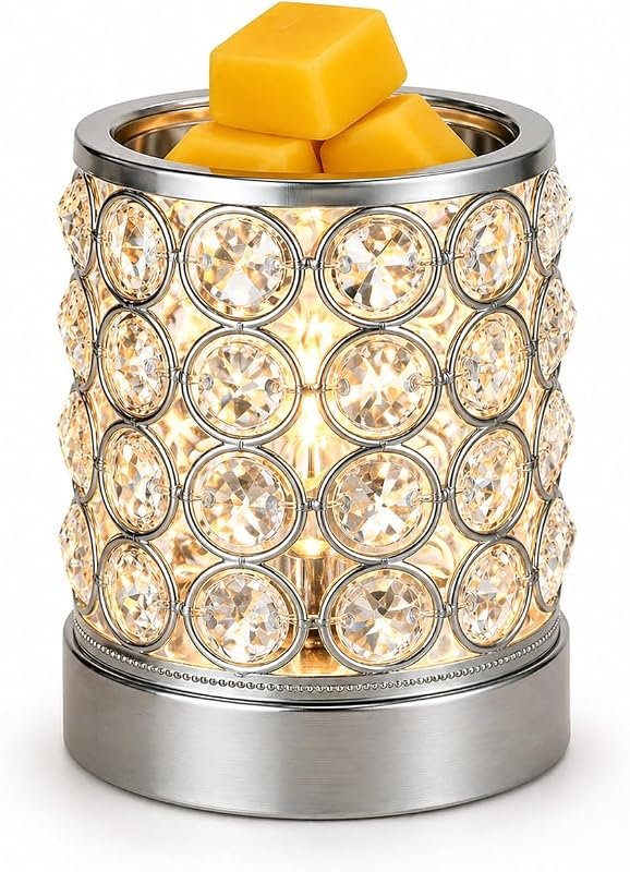 Leyoue Crystal Wax Warmer with Bulb Heating, Elegant Ceramic Design fo