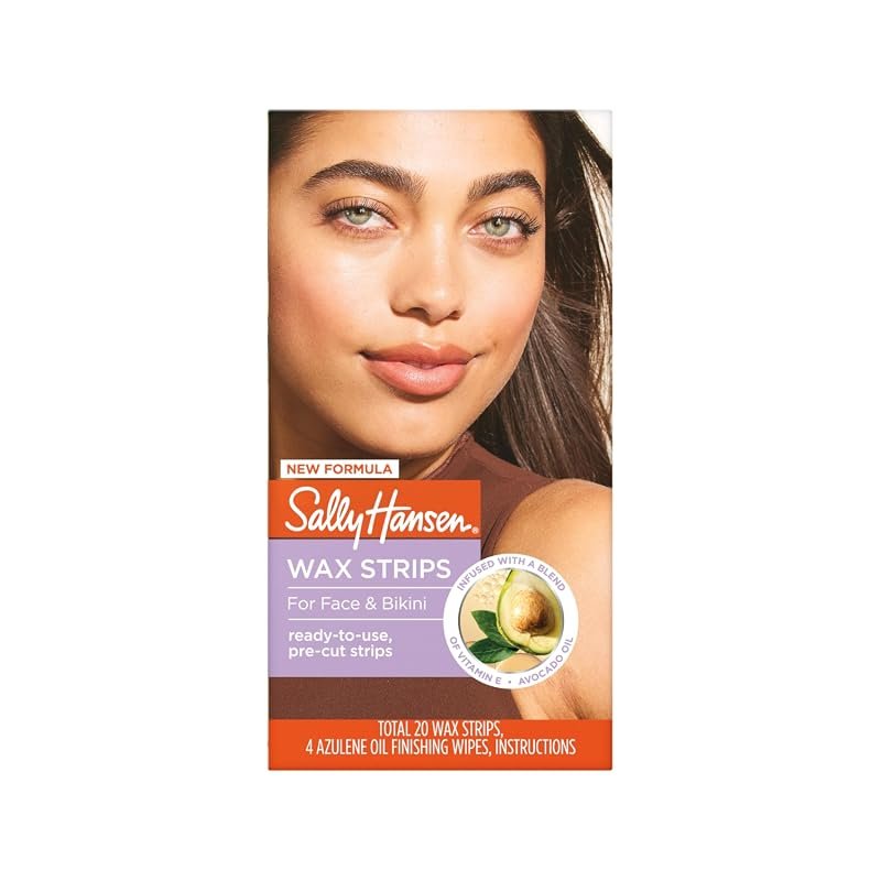 Sally Hansen Wax Strips Kit – Vegan, Dermatologist‑Tested Face & Bikin