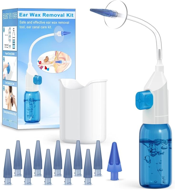 Comprehensive Ear Wax Removal Kit with Manual Safe Irrigation Flushing