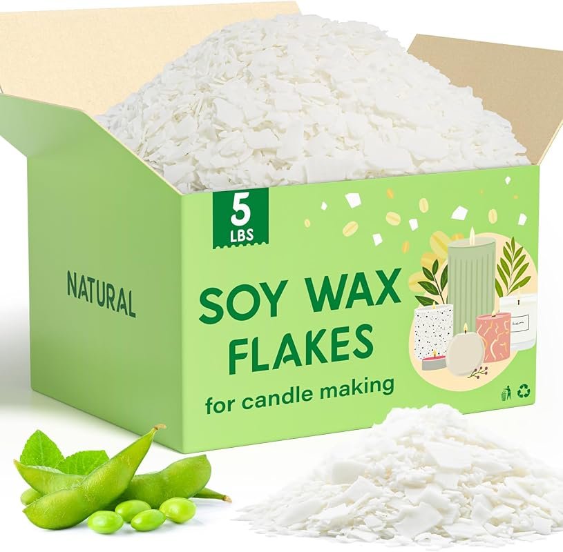 CHILLFLAME 5‑lb Soy Wax Flakes – Farm‑Sourced Organic Candle Wax, Addi