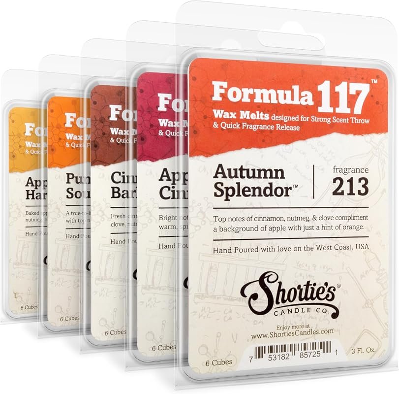 Shortie's Candle Company Fall Spice Premium Wax Melts – 5‑Pack, 15 oz,