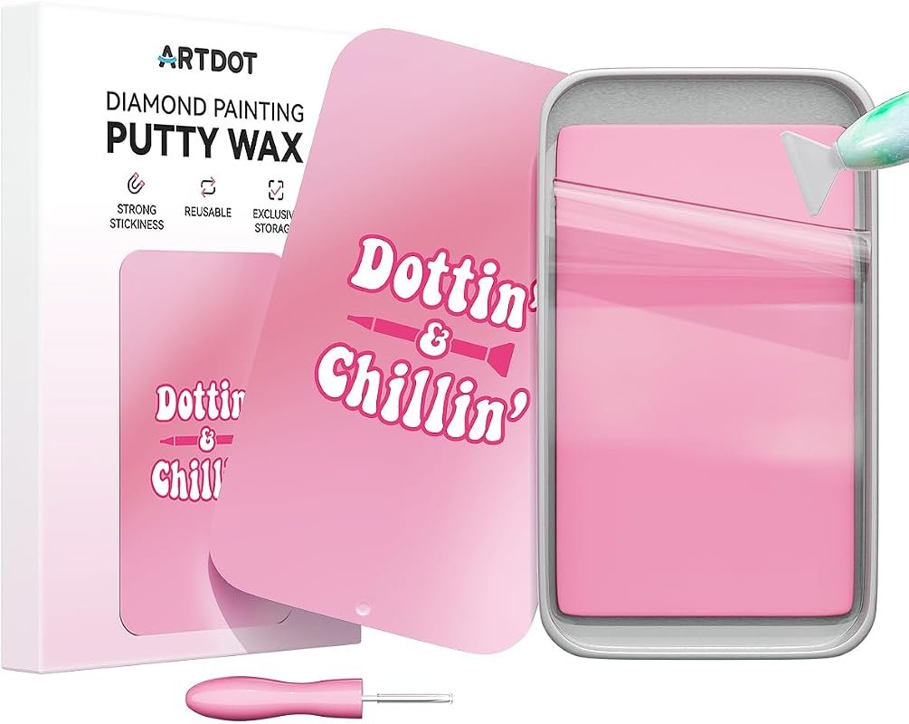 ARTDOT Adsorption Putty Wax – Large Pink Glue with Sealed Storage Box,