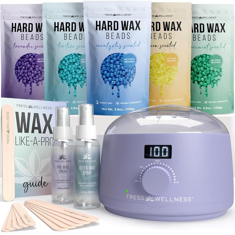 Tress Wellness Sensitive Skin Waxing Kit – Purple, Digital Display, Ea