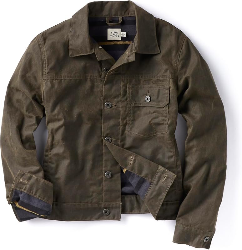 Huckberry Flint & Tinder Women's Flannel‑Lined Waxed Trucker Jacket – 