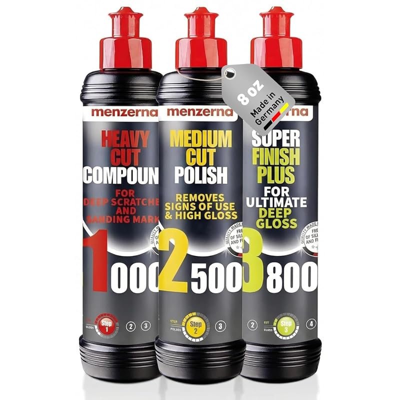 menzerna 8 oz HCC1000 Polishing Set – Includes MCC2500, 3800, and Complete 3‑Step System