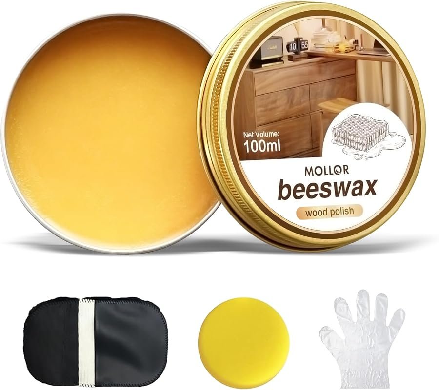 EcoSafe 3.5 oz Clear Non‑Toxic Wood Wax – Protective Finish for Furnit