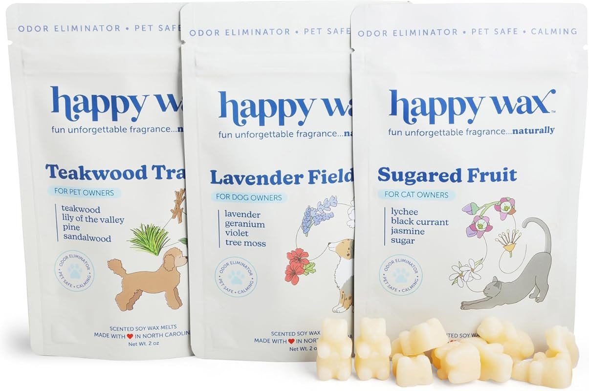 Happy Wax Pet Scents – 6 oz Soy Wax Melts Pack, Pet‑Safe, Odor‑Elimina