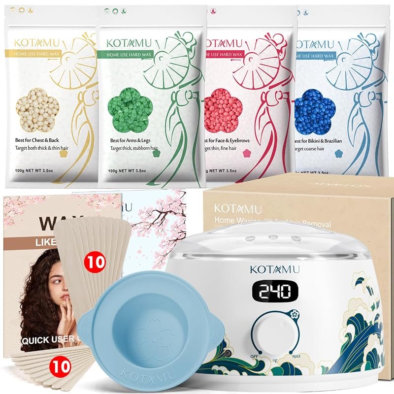 KOTAMU Waxing Kit for Men & Women – Digital Warmer with Adjustable Hea