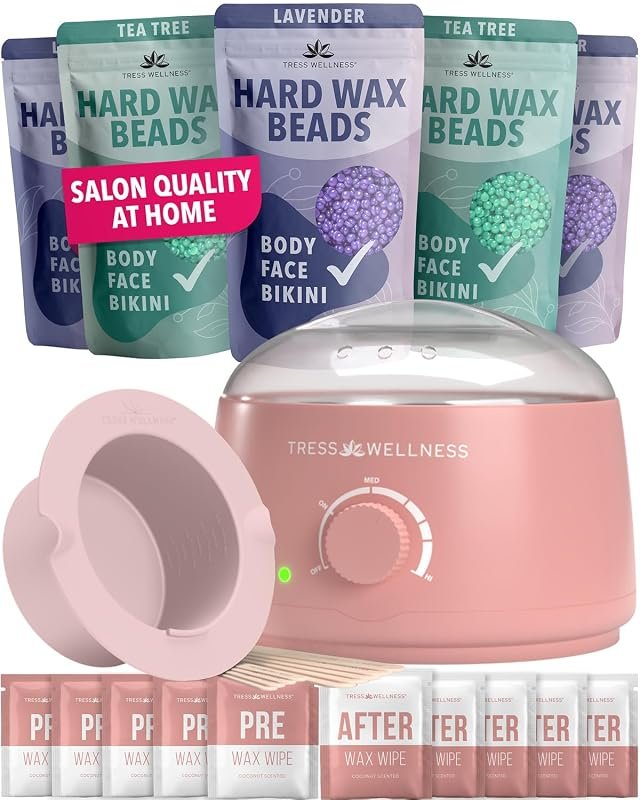 Tress Wellness Sensitive‑Skin Waxing Kit – Pink At‑Home Set for Face,