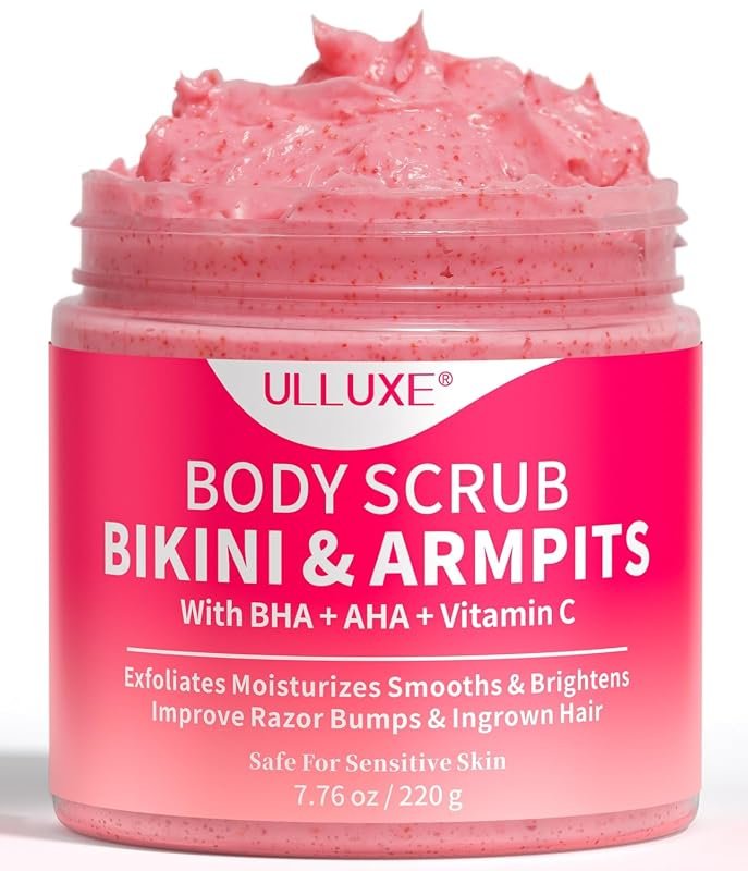 Bikini 10% AHA+BHA Vitamin C Body Scrub – Reduces Ingrown Hair, Undera