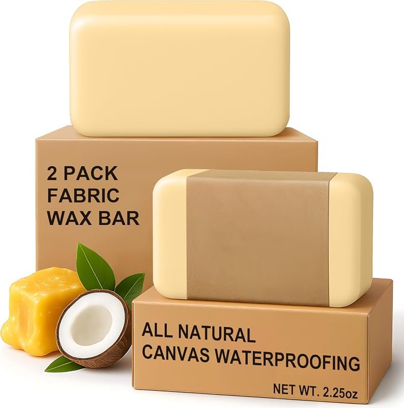 Canvaswax 2‑Pack Wax Fabric Bars – 4.5 oz Beeswax Coconut Blend Waterp