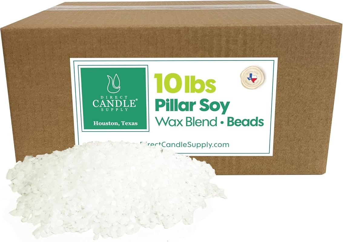 Direct Candle Supply 10‑lb Soy Wax Beads – Ideal for Candle Making, Pe