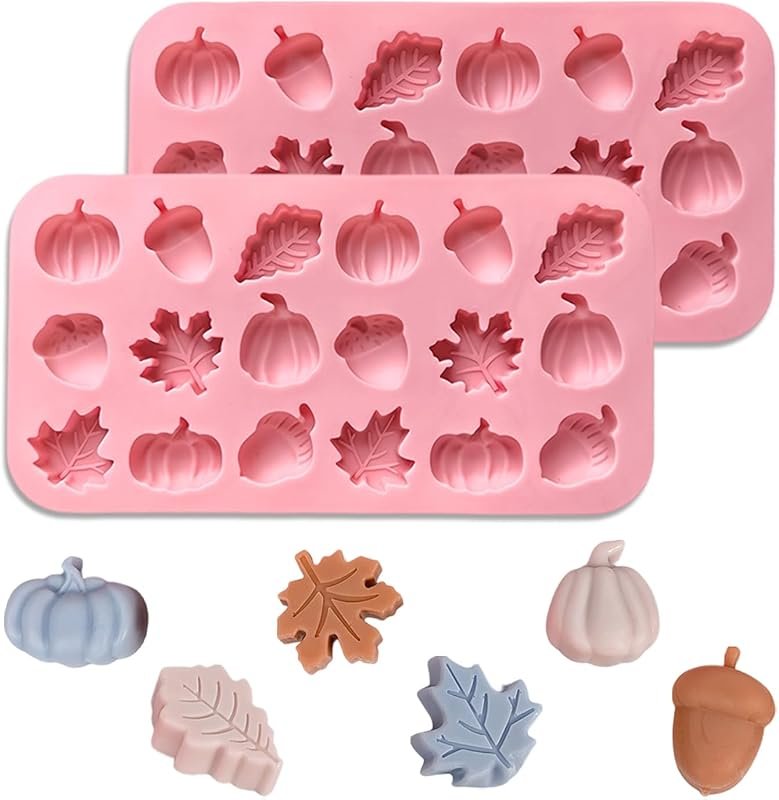 RIICFDD Fall Silicone Chocolate Molds – 2‑Piece Set with 36 Autumn‑The
