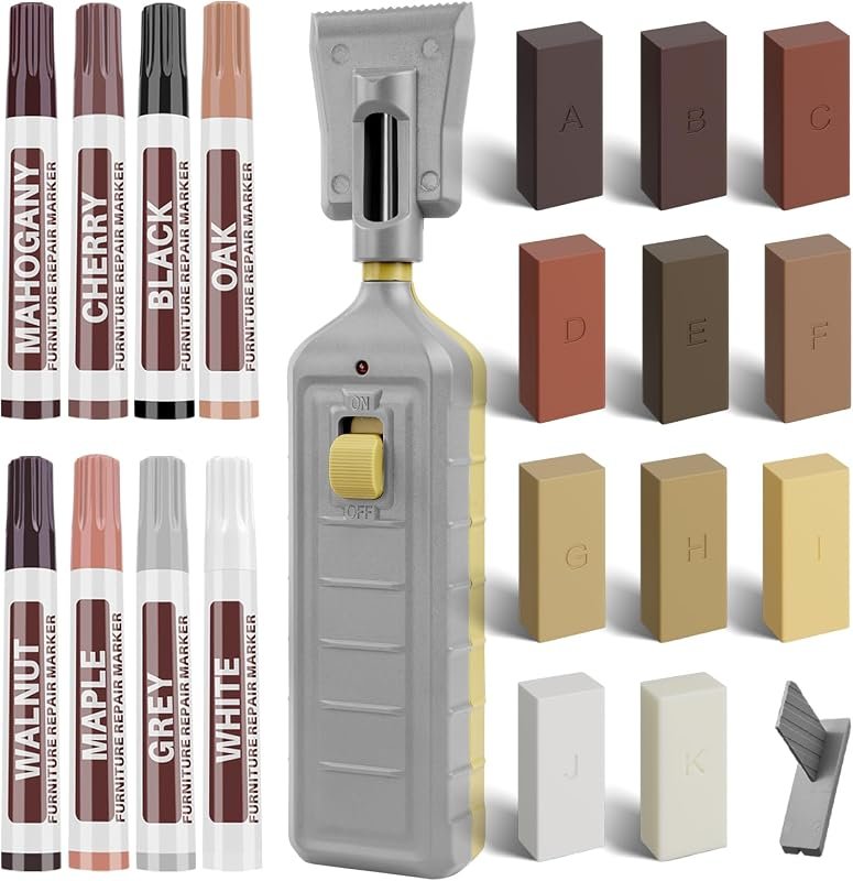 Laminate Vinyl Repair Kit – 22 wax markers to cover scratches, cracks,