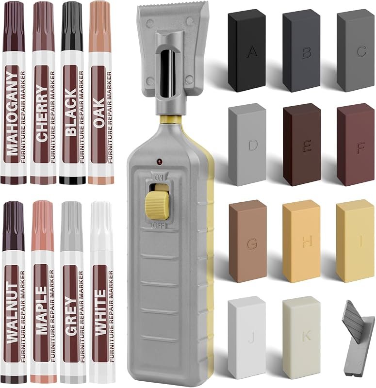 Laminate Floor Repair Kit – 11‑Color Wax & 8‑Color Markers to Fix Scra